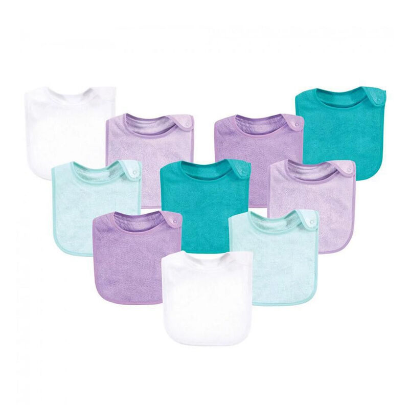 Babero De Tela Bebé Hudson Baby 10pz Lila Menta image number null