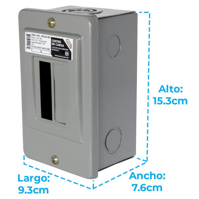 Centro de Carga de Sobreponer 2 polos IUSA image number null