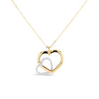 Dije Coraz&oacute;n Bicolor 10k Con Zirconias + Cadena (sku E) | Bizzarro