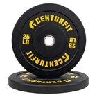 Par Disco Bumper Olimpico 25 Lb Centro Acero Caucho Crossfit Negro Centurfit