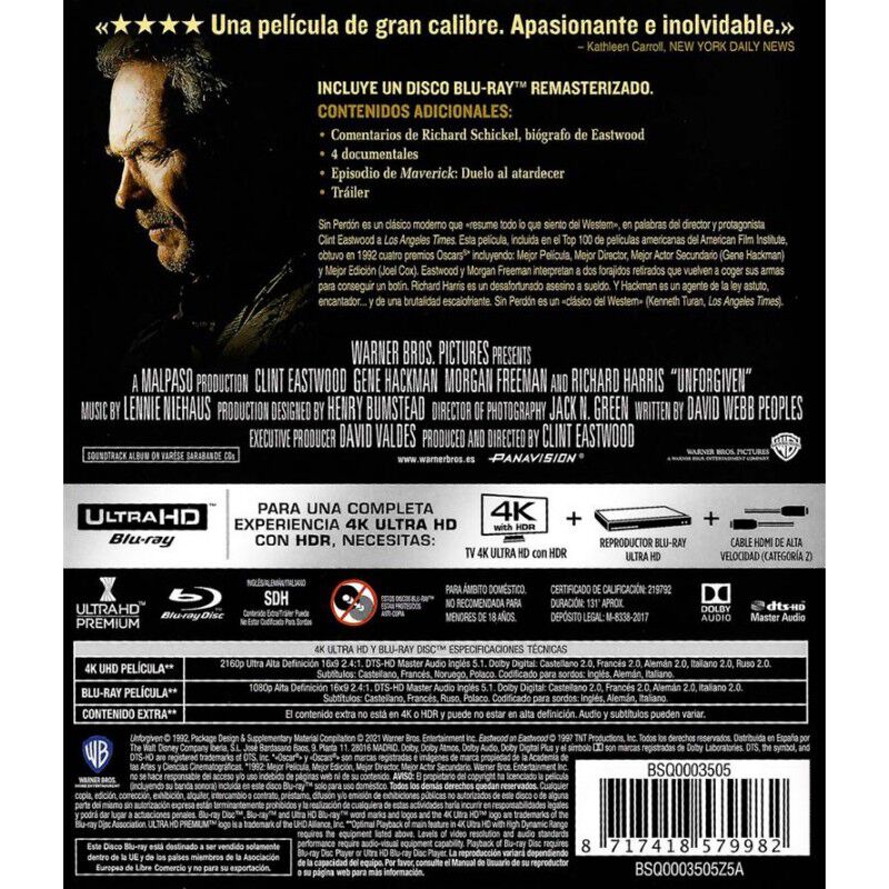 Sin Perd&oacute;n [4k Uhd, Blu-ray] (1992) image number null