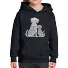 Sudadera Con Capucha Word Art Para Ni&ntilde;a - Perros y Gatos - Negro