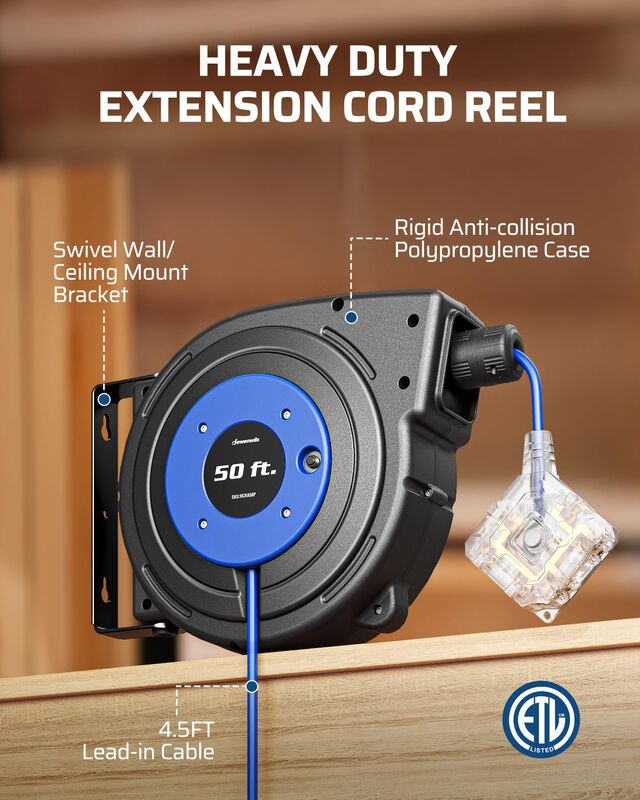Carrete De Cable De Extensi&oacute;n Dewenwils, Retr&aacute;c... image number null