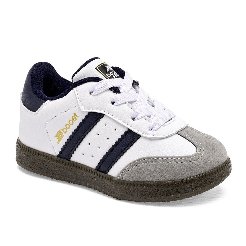 Boost Tenis para beb&eacute; ni&ntilde;o blanco marino gris image number null