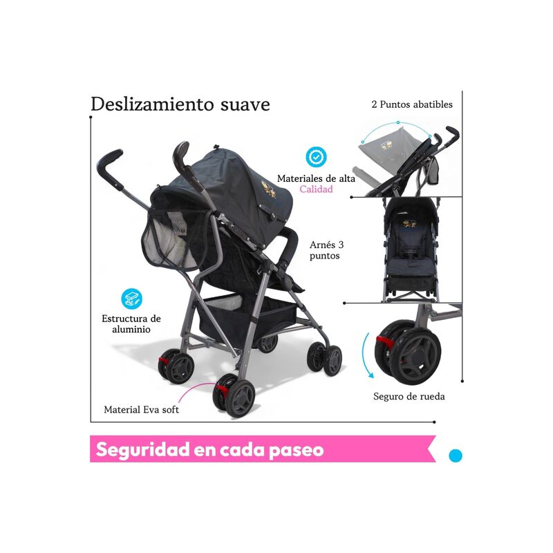 Carriola Para Beb&eacute; De Bast&oacute;n 502B Compacta, Ple... image number null