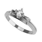 Anillo de Compromiso de 14K con Diamante de Laboratorio 0.20 CT F VS1 Talla 4 ORO BLANCO 14K&ndash; / FJ609-20-14W-LG-4