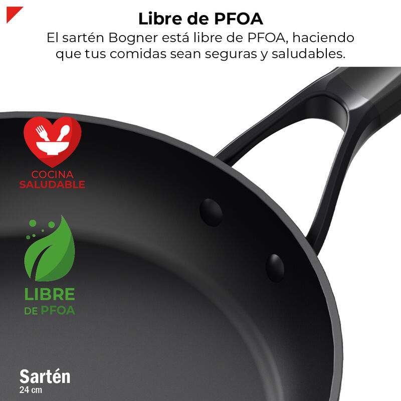 Sart&eacute;n De Aluminio Forjado 24cm Bogner BLACK PR... image number null