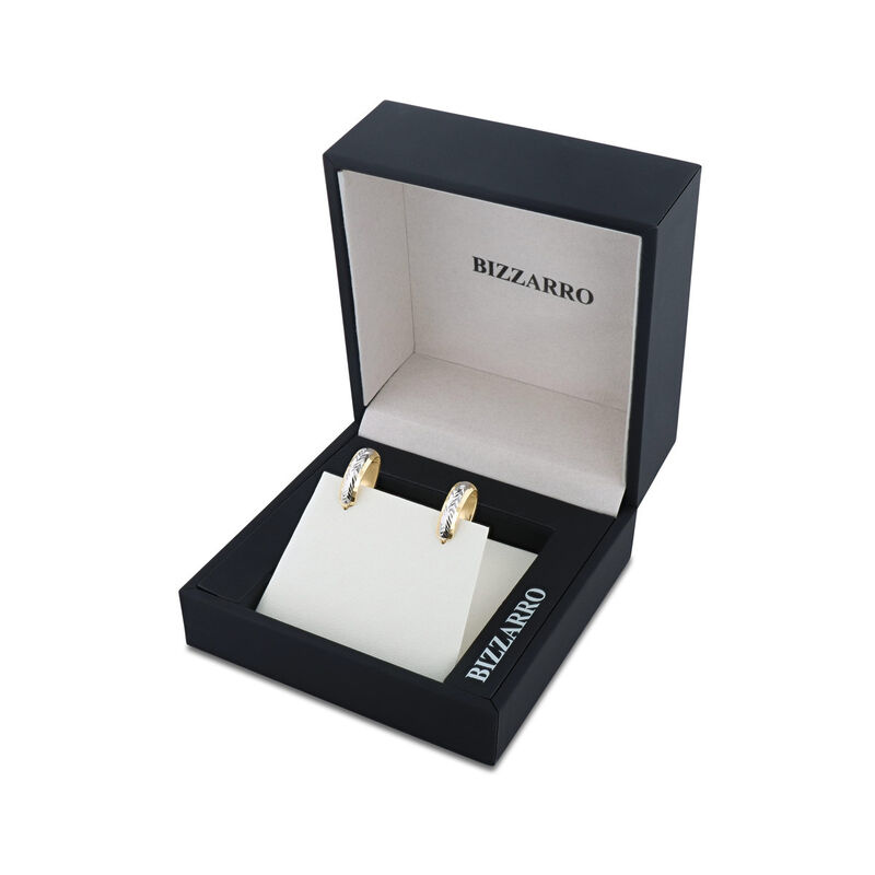 Arracadas Oro 10k Con Platinado 16x12mm | Bizza... image number null