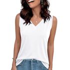 Top Sin Mangas Gayhay, Cuello En V, Blanco