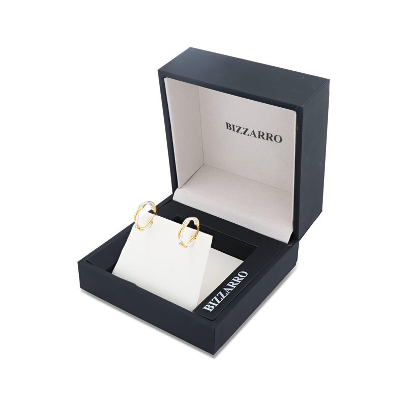 Arracadas De Oro Amarillo Con Blanco 10K (15Mm ... image number null