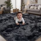 Alfombra Plhxfr 142x152 cm Negro Y Gris De Pelo Largo Y Suave