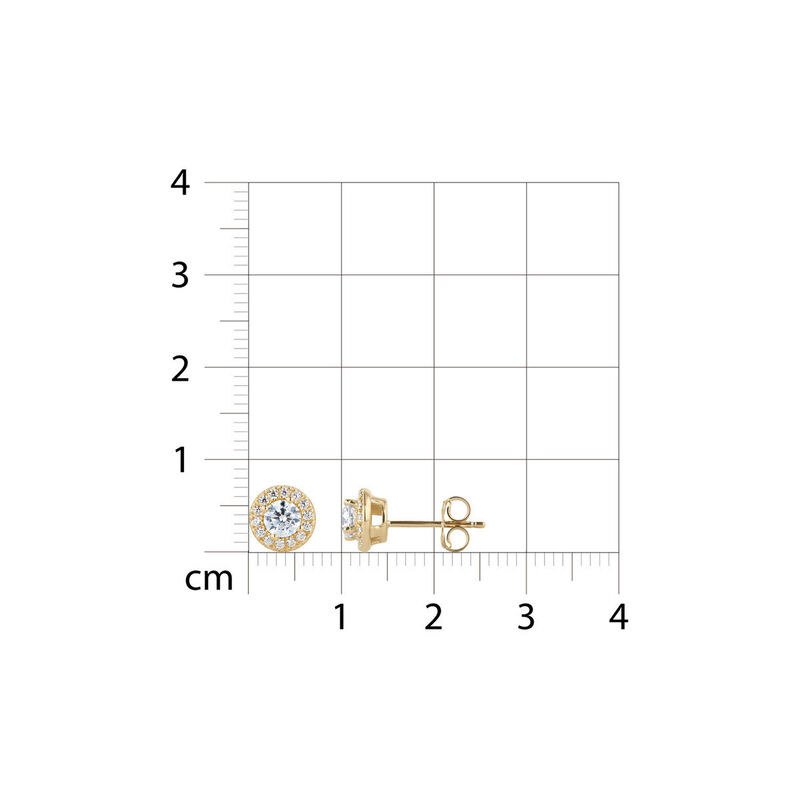 Aretes Oro Amarillo 14k Con Zirconias Elegantes image number null