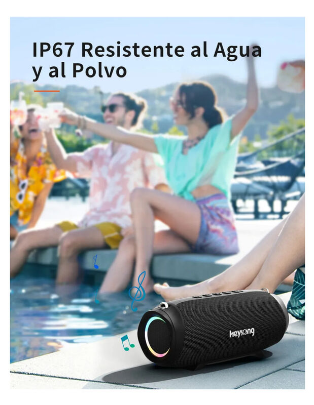 Bocina Bluetooth Heysong Port&aacute;til Ipx67 Tws Imp... image number null