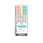Rotulador Zebra Pen Mildliner, Paquete De 5 Colores Fluorescentes