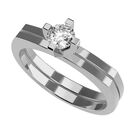 Anillo de Compromiso de 14K con Diamante de Laboratorio 0.20 CT F VS1 Talla 7.5 ORO BLANCO 14K&ndash; / FJ846-20-14W-LG-75