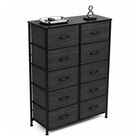 Comoda 10 Cajones Estructura Acero Cajonera Organizadora Negro Houzer