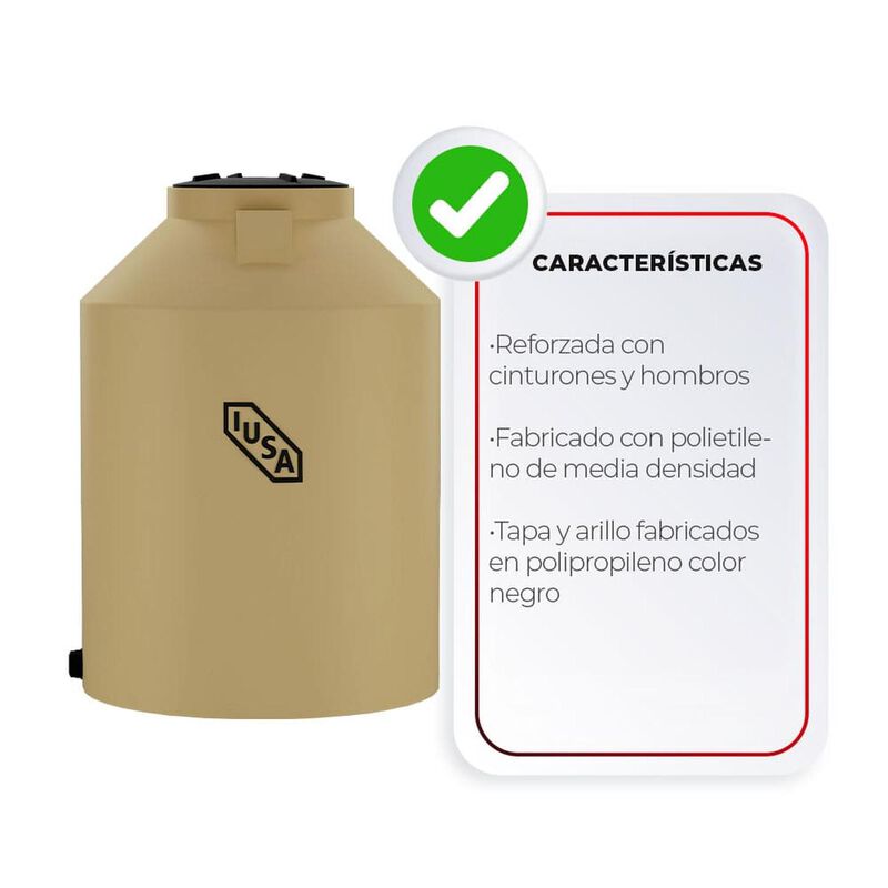 Tinaco Tricapa Iusa, 1100 L., Beige + Sistema C... image number null