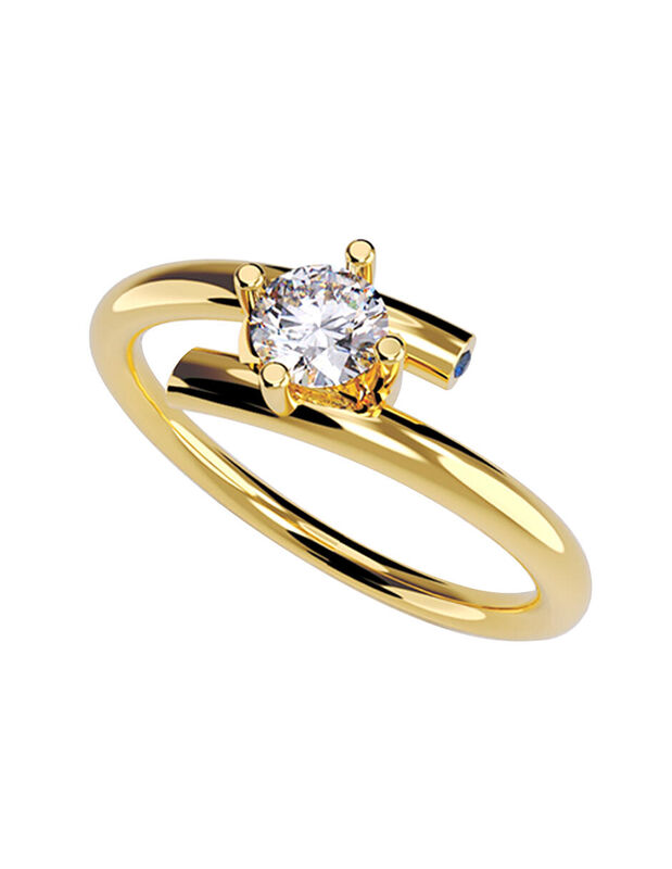 Anillo de Compromiso de 14K con Diamante de Lab... image number null