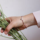 Pulsera granate y perlas con coraz&oacute;n de plata