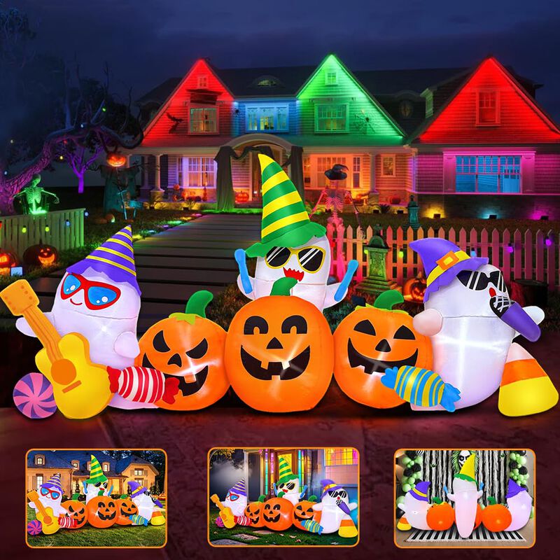 Inflable Kooy 2,4 m Fantasma Y Calabaza Con Luc... image number null