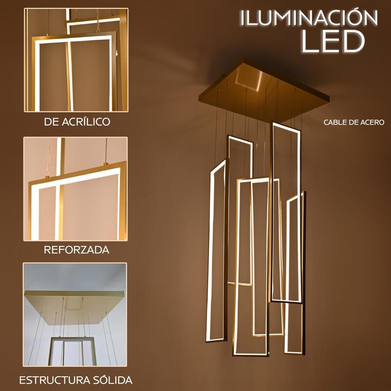 Lámpara Candil Colgante Rectangular 6 Doble Alt... image number null