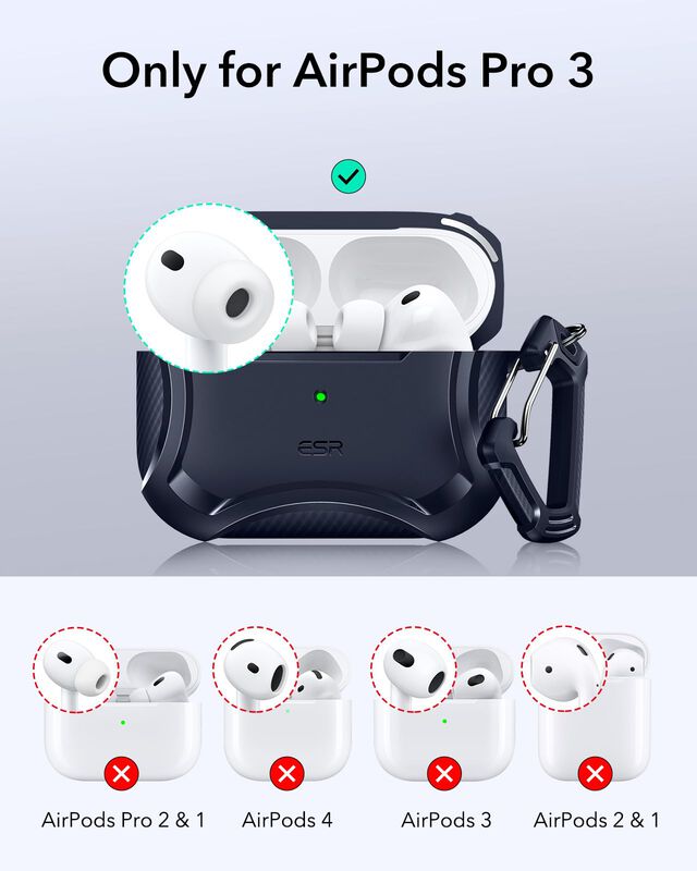 Funda Para Airpods Pro 3 Esr, Azul Marino, Prot... image number null