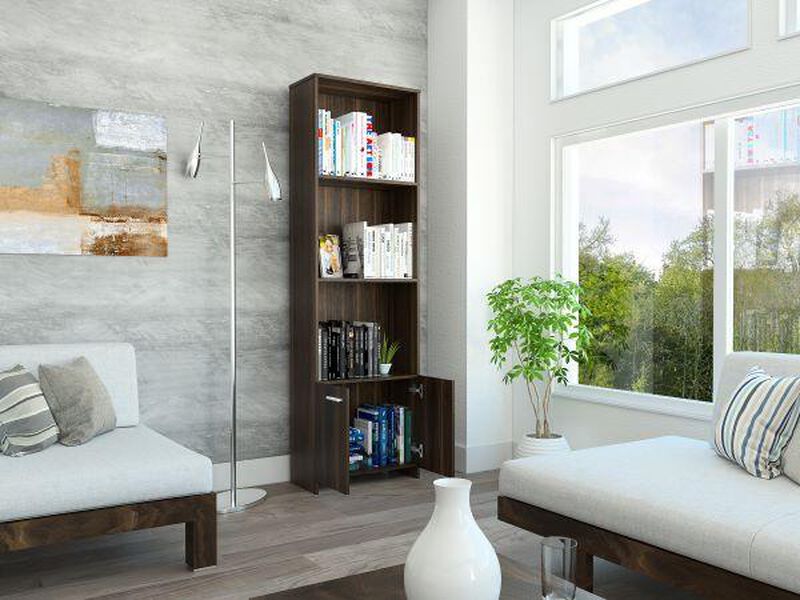 Librero Taira Caoba con Dos Puertas y Tres Entr... image number null