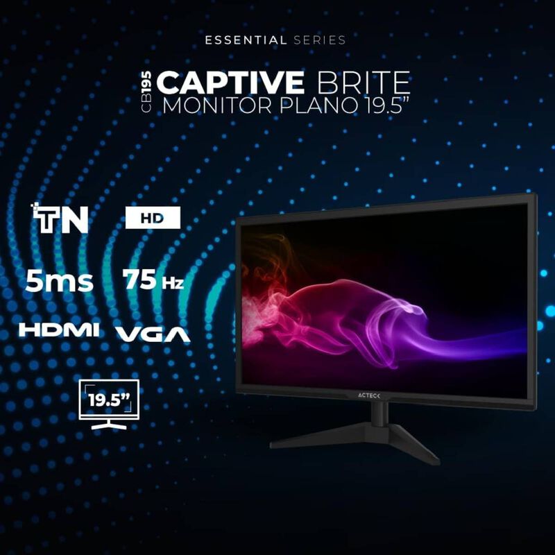 Monitor Plano Acteck Captive Brite 19.5" HD con... image number null