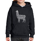 Sudadera Con Capucha Word Art Para Ni&ntilde;a - Mam&aacute; Llama - Negro