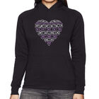 Sudadera Con Capucha Word Art Para Mujer - Coraz&oacute;n XOXO - Negro