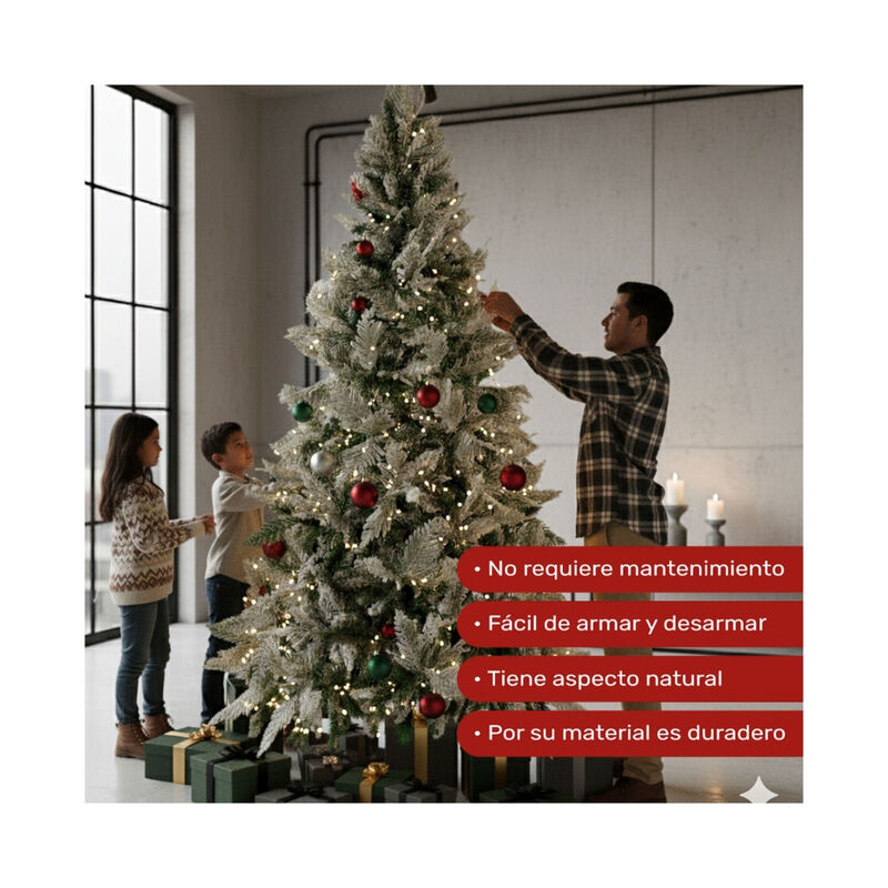 Arbol Navidad Nevado Premium 2.10m Pino Navide&ntilde;... image number null
