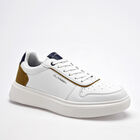 Clasben tenis para hombre blanco caf&eacute; cod 141173-F