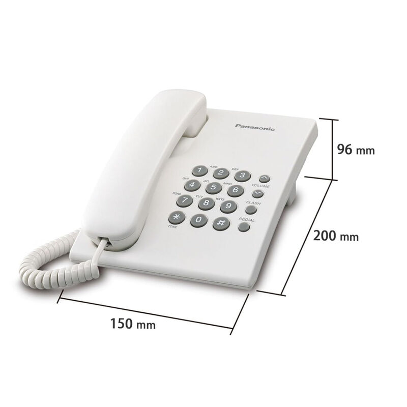 Teléfono Fijo Alámbrico Panasonic KX-TS500MEW B... image number null