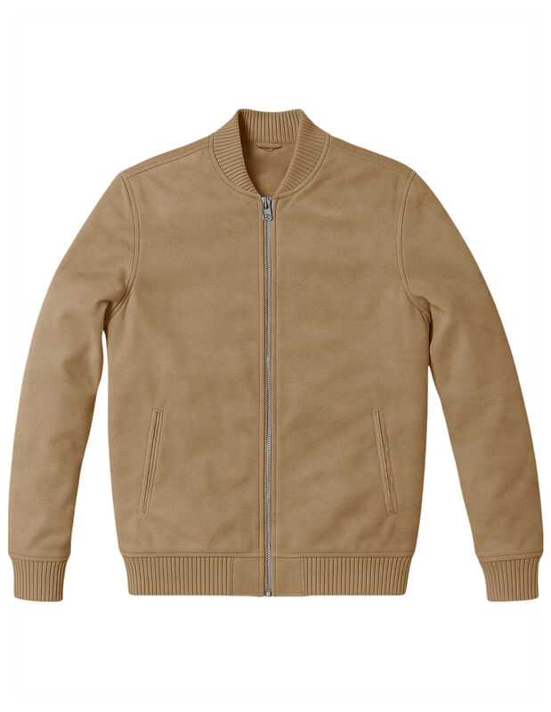 Chamarra Boomber Caballero Casual Gamuza Camell... image number null