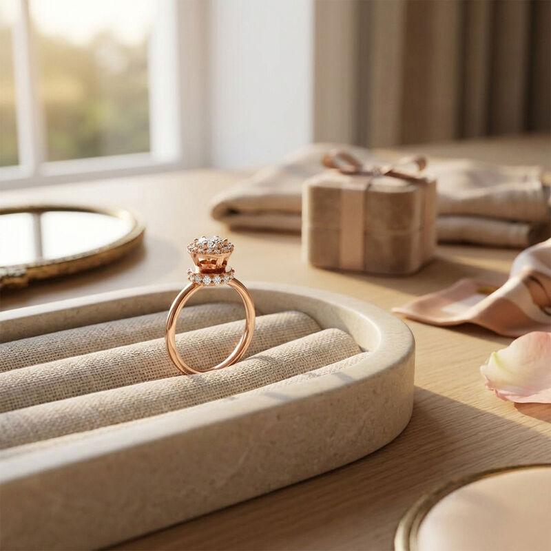 Anillo De Compromiso - Halo - Amore585-rd-cz image number null