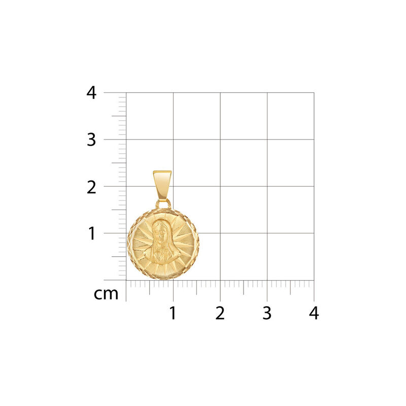 Medalla Circular Oro Amarillo 14K Virgen Busto ... image number null
