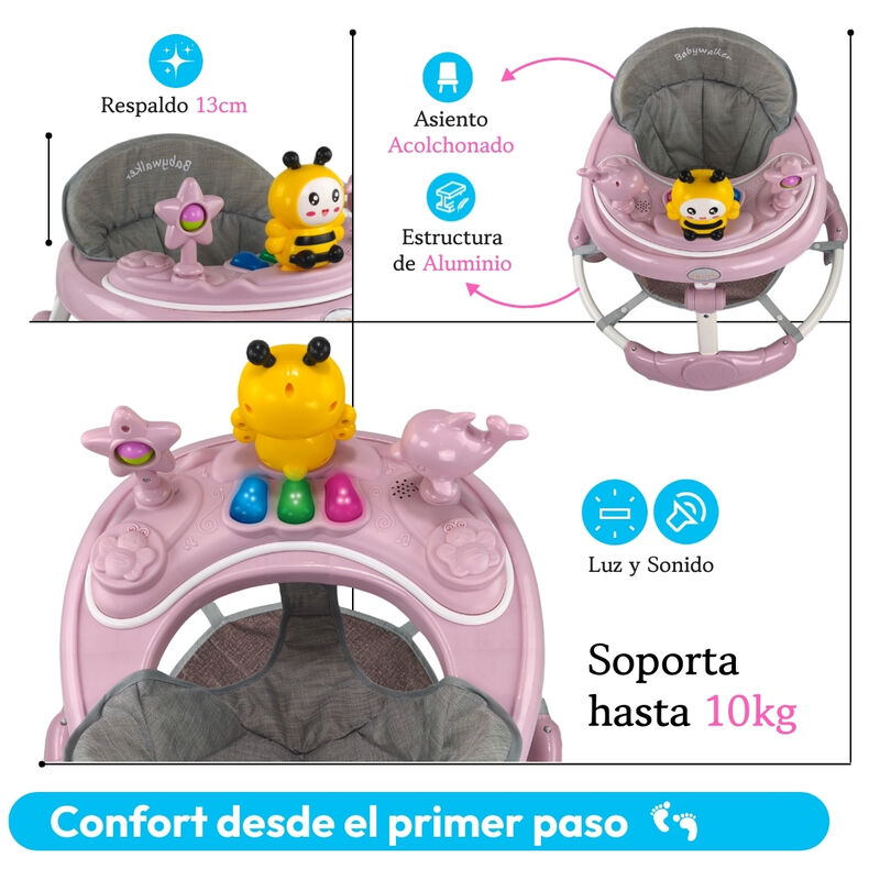 Andadera C/ Tapete Saltar&iacute;n Abeja Musical Mod. ... image number null