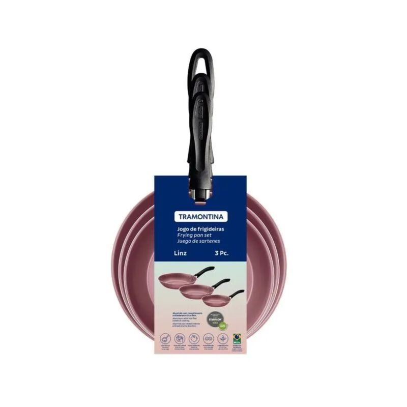 Combo Tramontina Sartenes Linz 3 Pzas Rosa Gran... image number null
