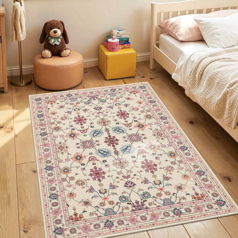 Alfombra Rugxara 152 &times; 91 cm Lavable Rosa image number null