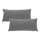 EDELWEISS Fundas Cojines Rectangulares Decorativos de Terciopelo , con Cierre y sin relleno, Toque de Elegancia Color Gris Oxford 2 Pza
