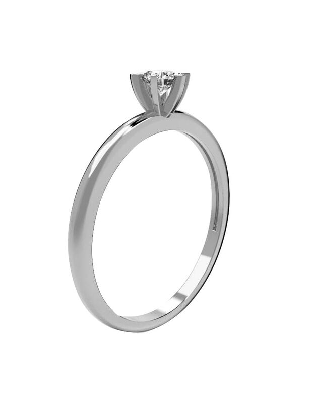 Anillo de Compromiso en Oro Blanco 14K con Circ... image number null