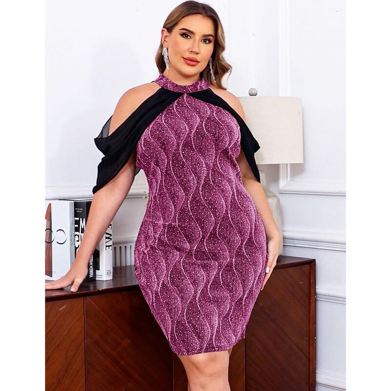 Vestido Cyclamen Talla Plus Brillante Cristales... image number null