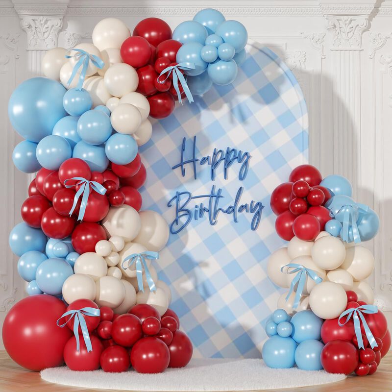 Kit De Arco De Globos Nuttybash Rojo, Blanco Y ... image number null