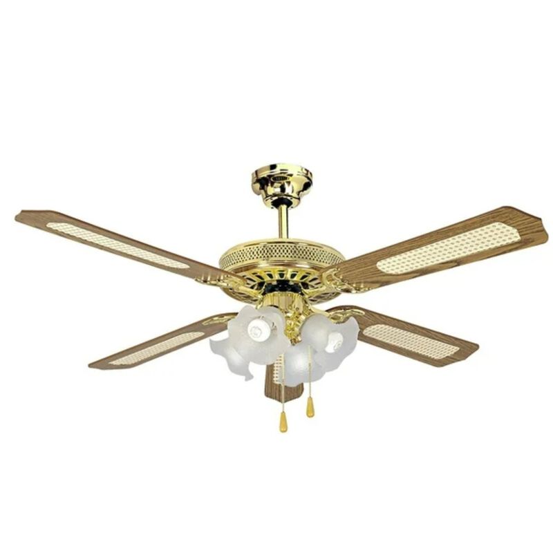 Ventilador de Techo Apolo A52AC5L4C D 52" Dorad... image number null