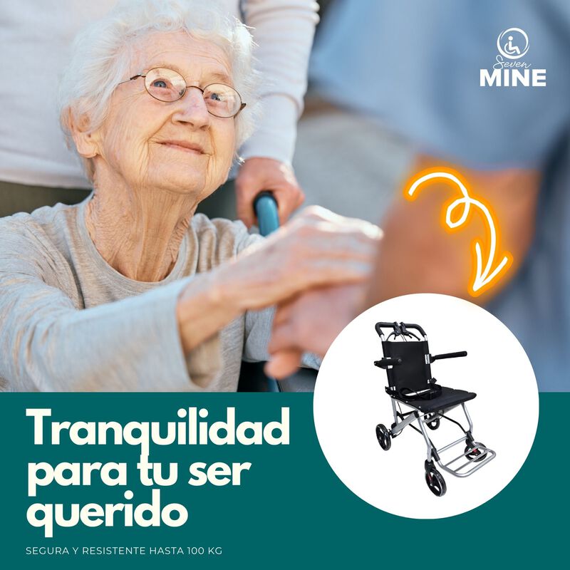 Silla de Ruedas de Traslado Viajera con Frenos ... image number null