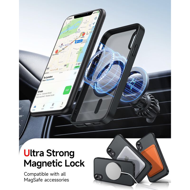 Funda Leyi para iPhone XR Negra con Protector d... image number null