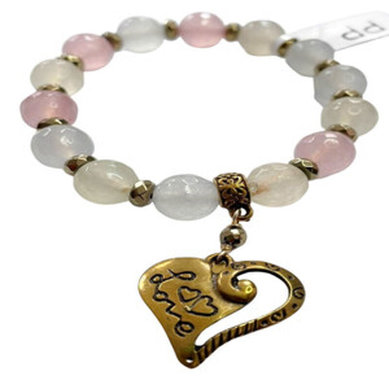 Pulsera colores pastel &Aacute;gatas con dije Coraz&oacute;n ... image number null