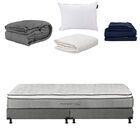 Colch&oacute;n King Size Restonic Vail+S&aacute;banas Softy+Protector+ Almohada+Edred&oacute;n+Box Dicasa Plomo