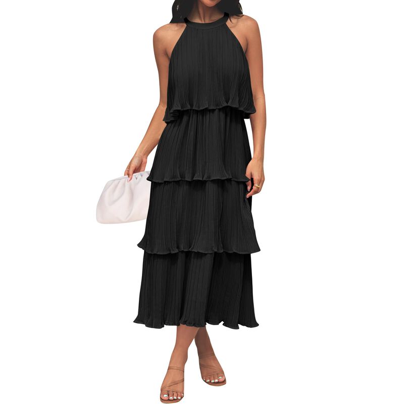 Vestido Zesica Sin Mangas Volantes Chiffon Larg... image number null