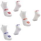 Wilson 10 Pares de Tines para Niño, Color Blanco Logo Multicolor ,Talla Grande, Sin felpa